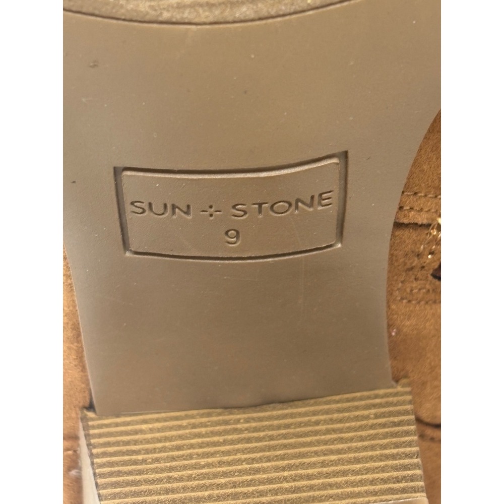 Sun + Stone Womens Cognac‎ Faux Suede Slouchy Block Heel Tall Boots Size 9 - Picture 6 of 11